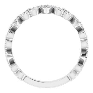 14K White Gold 1/3 CTW Natural Diamond Stackable Heart Ring