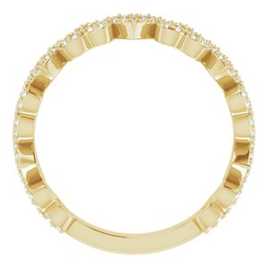 14K Yellow Gold 1/3 CTW Natural Diamond Stackable Heart Ring