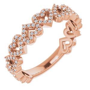14K Rose Gold 1/3 CTW Natural Diamond Stackable Heart Ring