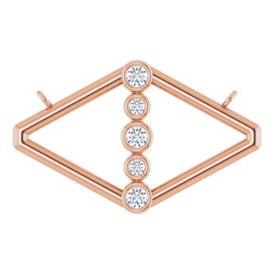 14K Rose Gold 1/8 CTW Natural Diamond Geometric Necklace Center