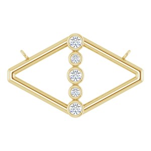 14K Yellow Gold 1/8 CTW Natural Diamond Geometric Necklace Center