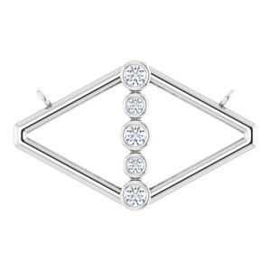 14K White Gold 1/8 CTW Natural Diamond Geometric Necklace Center