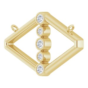 14K Yellow Gold 1/8 CTW Natural Diamond Geometric Necklace Center