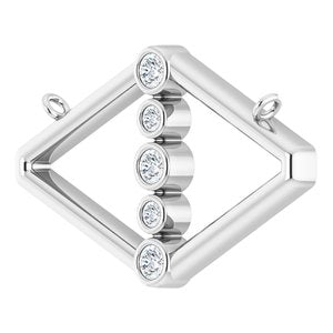 14K White Gold 1/8 CTW Natural Diamond Geometric Necklace Center