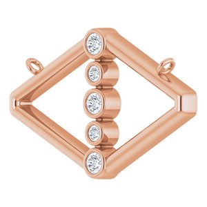 14K Rose Gold 1/8 CTW Natural Diamond Geometric Necklace Center