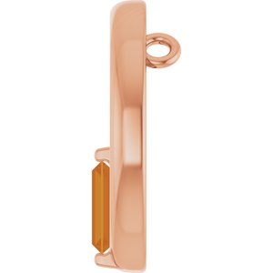 14K Rose Gold Natural Citrine Circle Pendant
