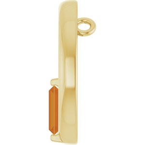14K Yellow Gold Natural Citrine Circle Pendant