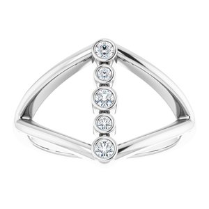 Sterling Silver 1/8 CTW Natural Diamond Geometric Ring
