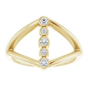 14K Yellow Gold 1/8 CTW Natural Diamond Geometric Ring