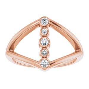 14K Rose Gold 1/8 CTW Natural Diamond Geometric Ring