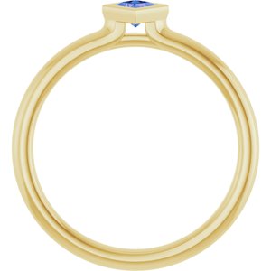 14K Yellow Gold Natural Tanzanite Stackable Ring