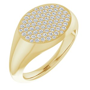 14K Yellow Gold 1/4 CTW Natural Diamond Signet Ring
