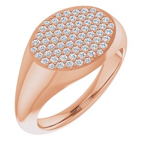 14K Rose Gold 1/4 CTW Natural Diamond Signet Ring