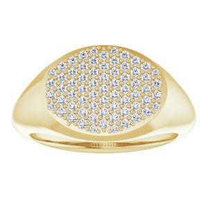 14K Yellow Gold 1/4 CTW Natural Diamond Signet Ring