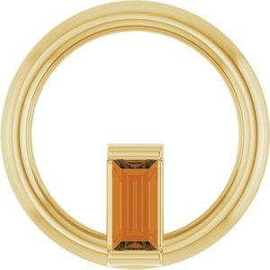 14K Yellow Gold Natural Citrine Circle Pendant