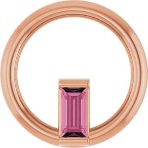 14K Rose Gold Natural Pink Tourmaline Circle Pendant