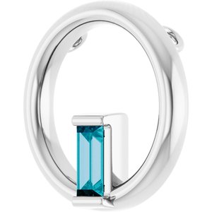 Platinum Natural London Blue Topaz Circle Pendant