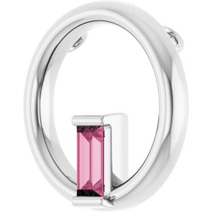 Platinum Natural Pink Tourmaline Circle Pendant