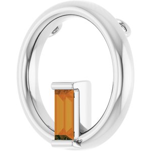 Sterling Silver Natural Citrine Circle Pendant