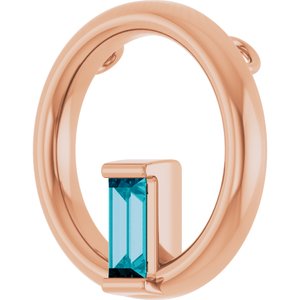14K Rose Gold Natural London Blue Topaz Circle Pendant