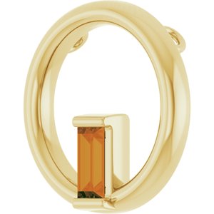 14K Yellow Gold Natural Citrine Circle Pendant