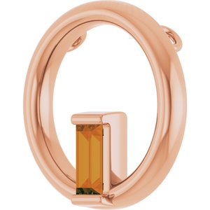 14K Rose Gold Natural Citrine Circle Pendant