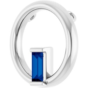 Sterling Silver Natural Blue Sapphire Circle Pendant
