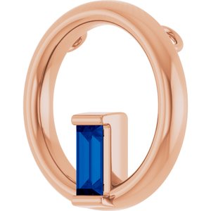 14K Rose Gold Natural Blue Sapphire Circle Pendant
