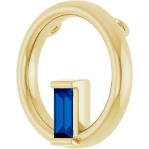 14K Yellow Gold Natural Blue Sapphire Circle Pendant