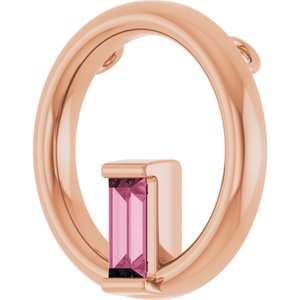 14K Rose Gold Natural Pink Tourmaline Circle Pendant