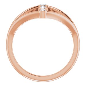 14K Rose Gold 1/8 CTW Natural Diamond Geometric Ring