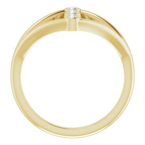 14K Yellow Gold 1/8 CTW Natural Diamond Geometric Ring