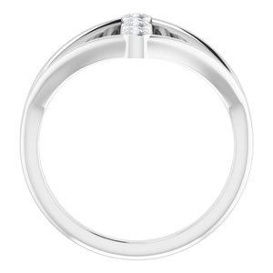 Sterling Silver 1/8 CTW Natural Diamond Geometric Ring