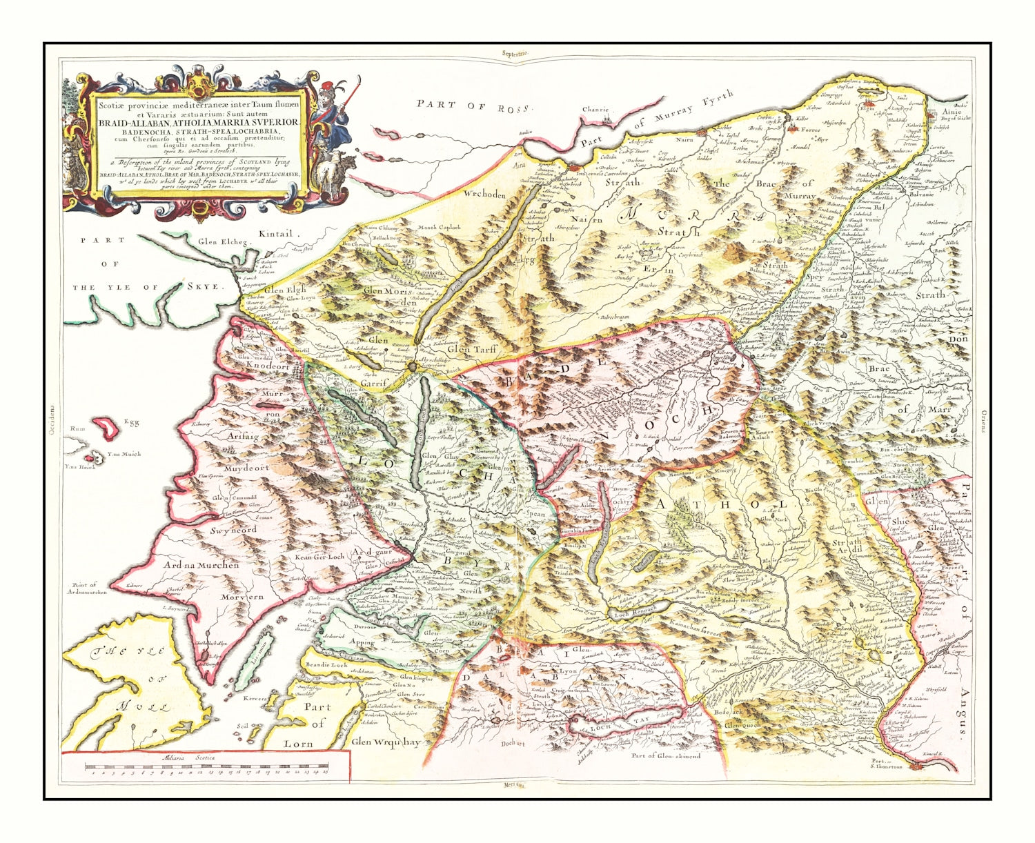 Vintage Map of Loch Ness, Scotland 1665