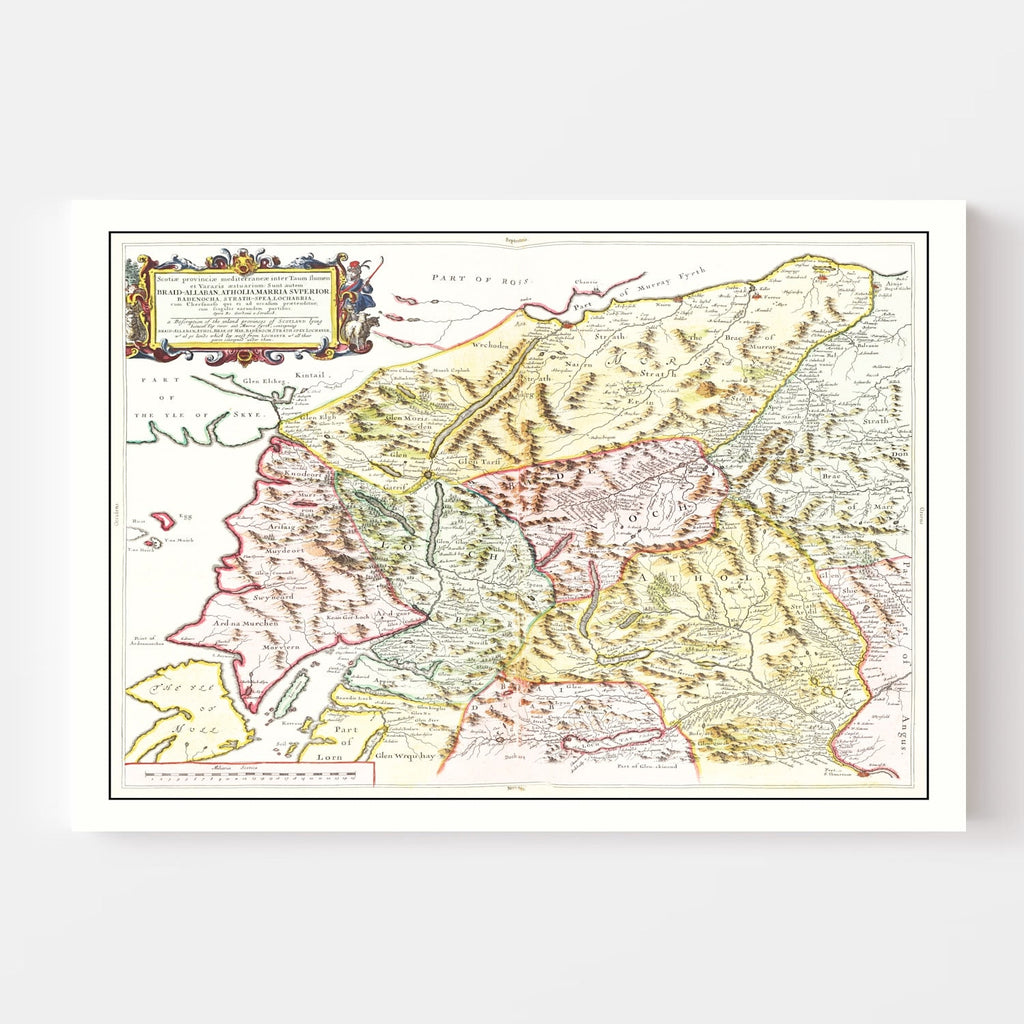 Vintage Map of Loch Ness, Scotland 1665