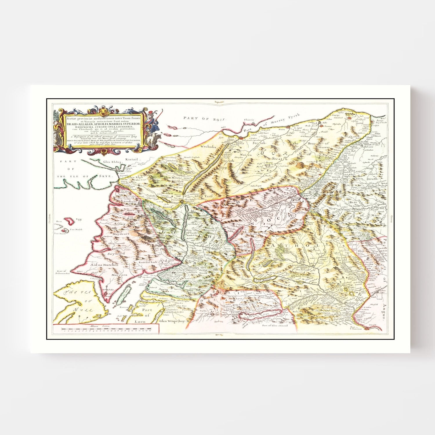 Vintage Map of Loch Ness, Scotland 1665
