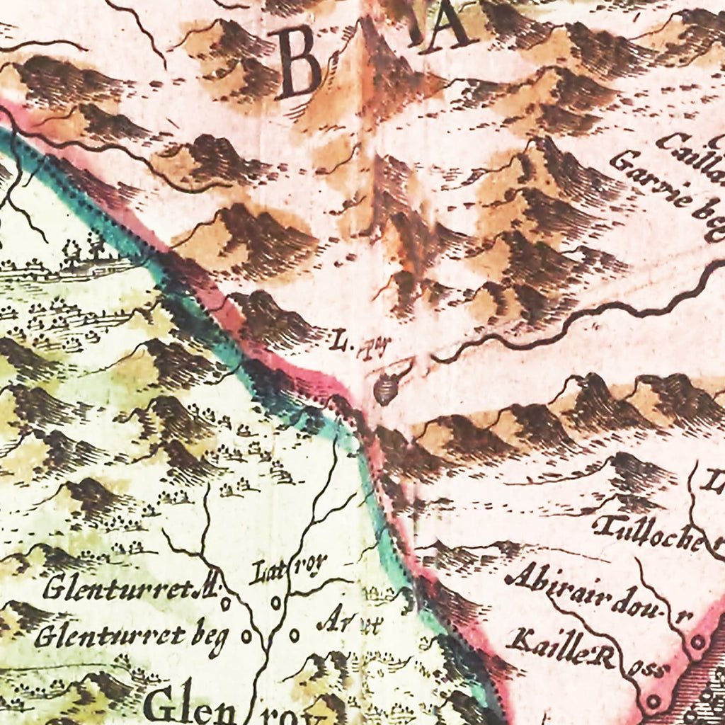 Vintage Map of Loch Ness, Scotland 1665