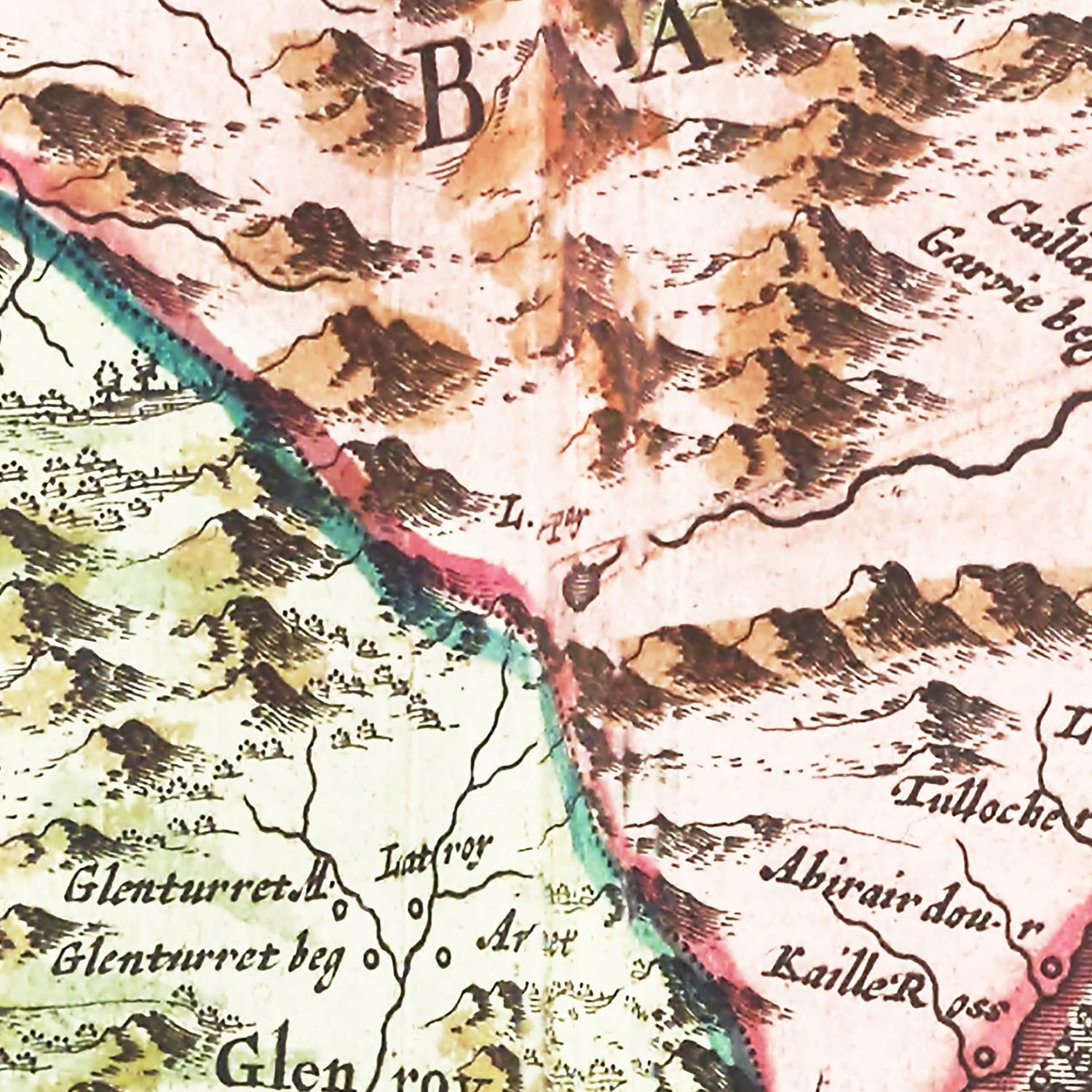 Vintage Map of Loch Ness, Scotland 1665