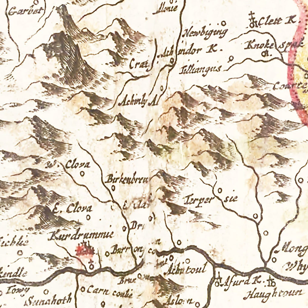 Vintage Map of Aberdeen Scotland 1665