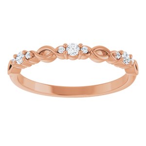 14K Rose 1/8 CTW Natural Diamond Anniversary Band