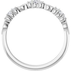 14K White 1/8 CTW Natural Diamond Anniversary Band