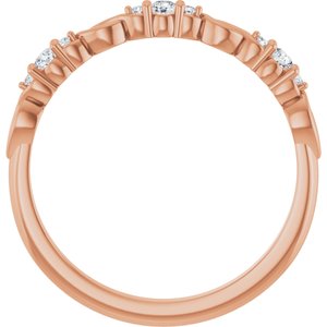 14K Rose 1/8 CTW Natural Diamond Anniversary Band