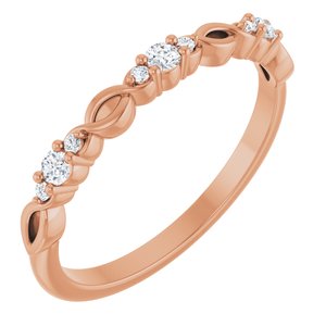 14K Rose 1/8 CTW Natural Diamond Anniversary Band