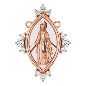 14K Rose Gold 1/5 CTW Natural Diamond Miraculous Necklace Center