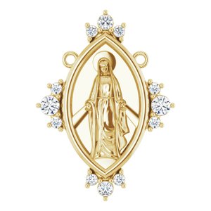 14K Yellow Gold 1/5 CTW Natural Diamond Miraculous Necklace Center