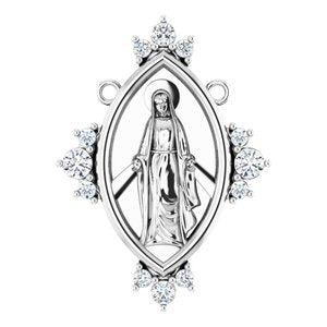 14K White Gold 1/5 CTW Natural Diamond Miraculous Necklace Center