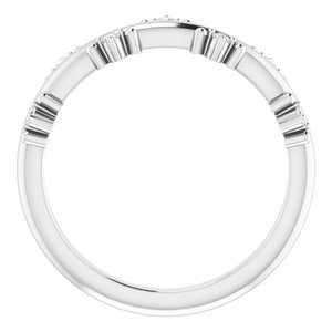 Platinum 1/10 CTW Natural Diamond Stackable Ring