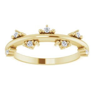 14K Yellow Gold 1/10 CTW Natural Diamond Stackable Ring