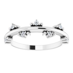 Sterling Silver 1/10 CTW Natural Diamond Stackable Ring