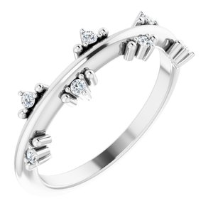 14K White Gold 1/10 CTW Natural Diamond Stackable Ring
